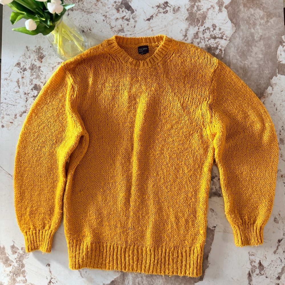 Free Press Men's Vibrant Yellow Crewneck Sweater